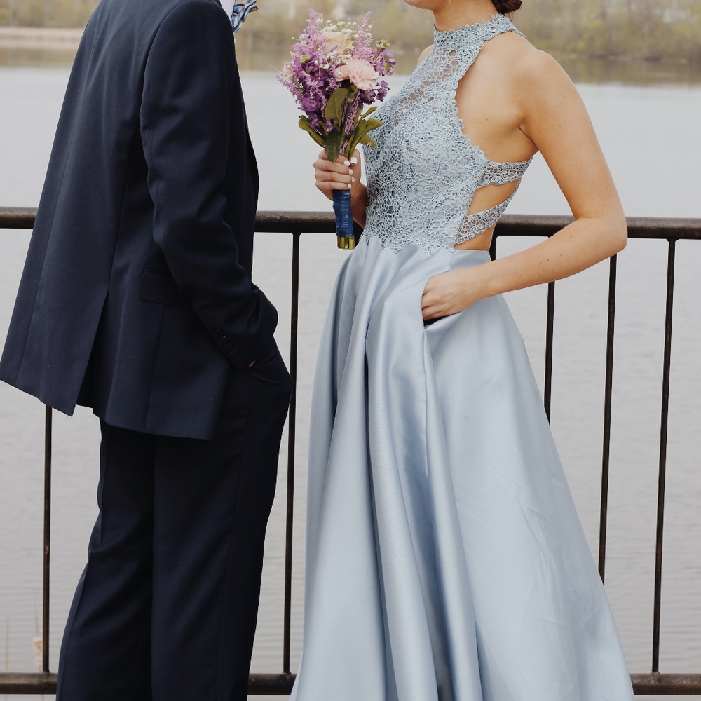 PromGirl A-Line Prom Dress (french blue)